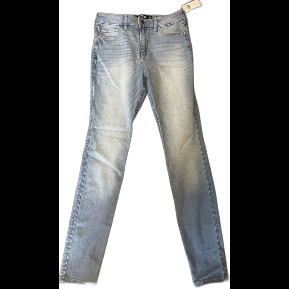 HOLLISTER High Rise Super Skinny Stretch Light Denim Jeans Size 7R 28 X30 NEW